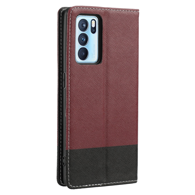 For OPPO Reno6 Pro 5G Cross Texture Magnetic Horizontal Flip Leather Case with Card Slots & Holder & Wallet