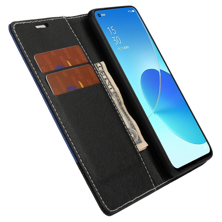 For OPPO Reno6 Pro 5G Cross Texture Magnetic Horizontal Flip Leather Case with Card Slots & Holder & Wallet
