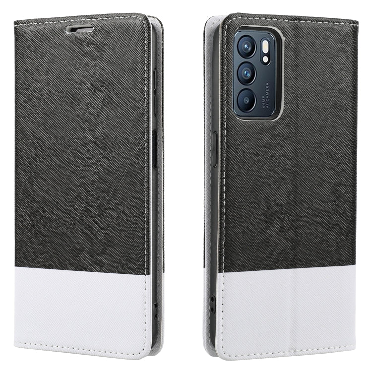 For OPPO Reno6 5G Cross Texture Magnetic Horizontal Flip Leather Case with Card Slots & Holder & Wallet