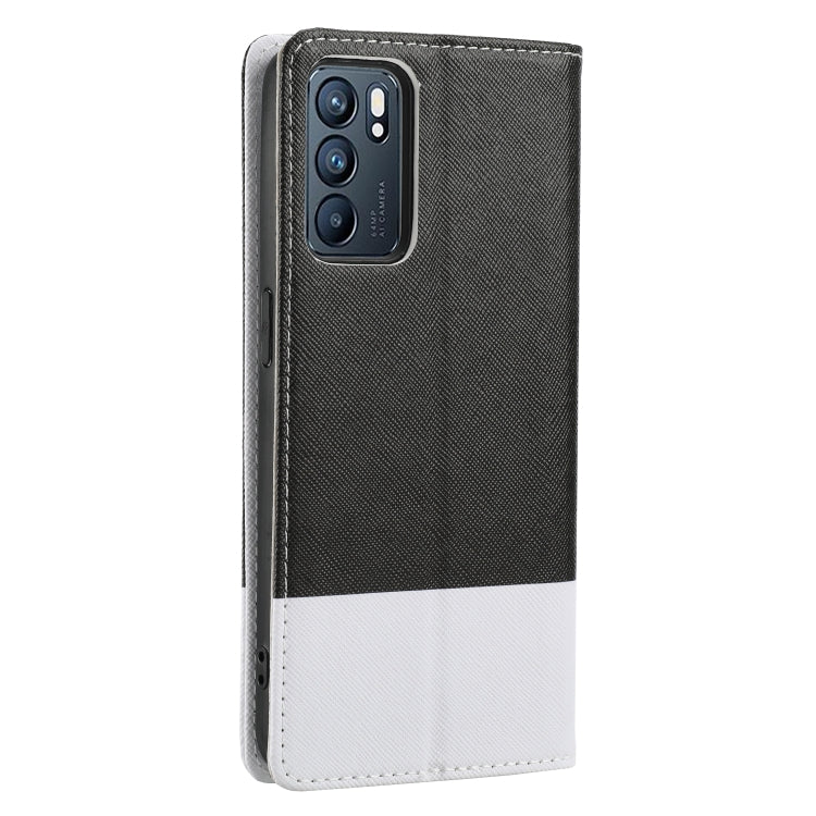 For OPPO Reno6 5G Cross Texture Magnetic Horizontal Flip Leather Case with Card Slots & Holder & Wallet