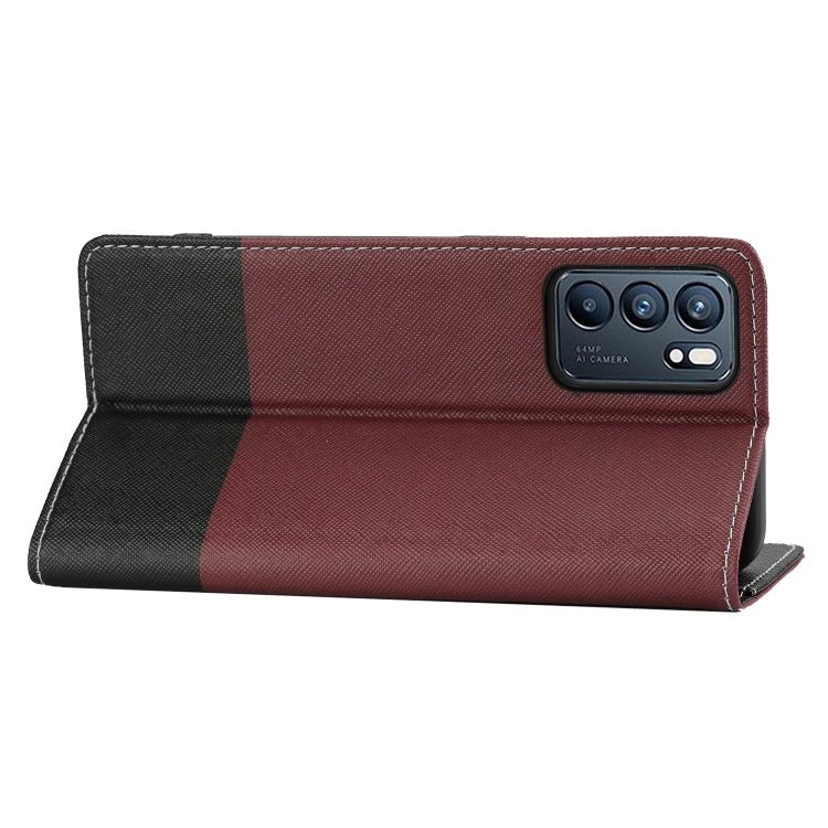 For OPPO Reno6 5G Cross Texture Magnetic Horizontal Flip Leather Case with Card Slots & Holder & Wallet