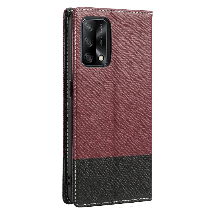 For OPPO A74 Cross Texture Magnetic Horizontal Flip Leather Case with Card Slots & Holder & Wallet