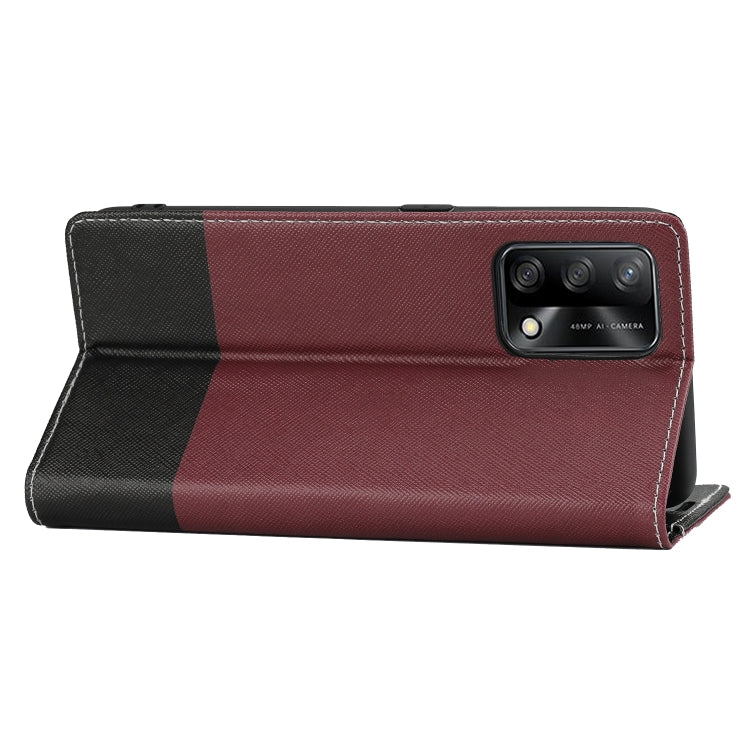 For OPPO A74 Cross Texture Magnetic Horizontal Flip Leather Case with Card Slots & Holder & Wallet