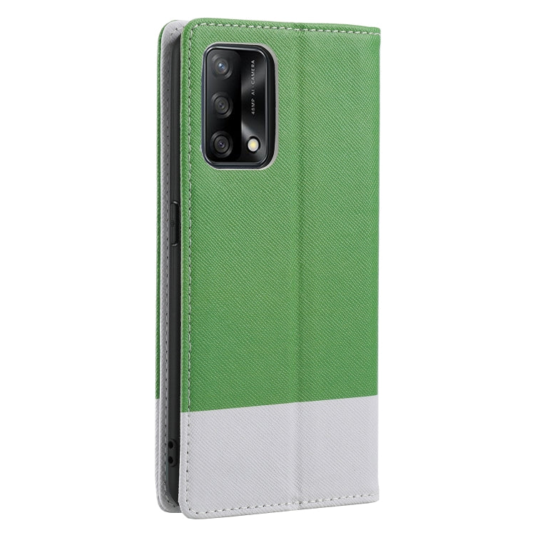For OPPO A74 Cross Texture Magnetic Horizontal Flip Leather Case with Card Slots & Holder & Wallet