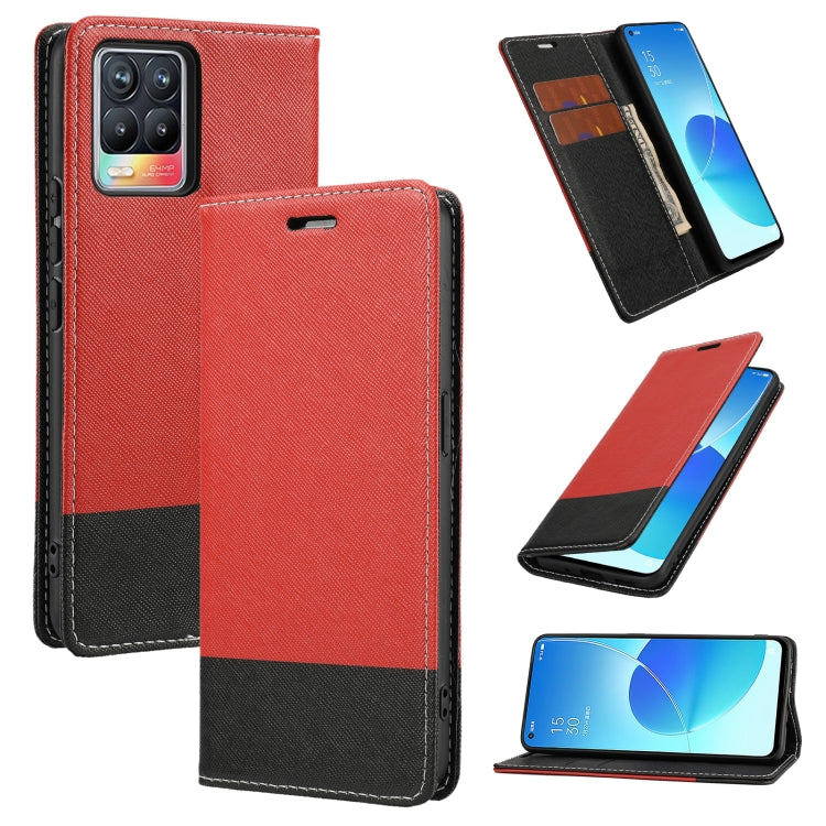 For OPPO Realme 8 Cross Texture Magnetic Horizontal Flip Leather Case with Card Slots & Holder & Wallet