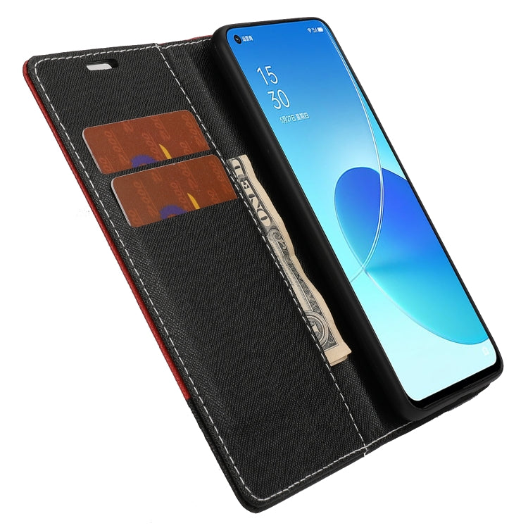 For OPPO Realme 8 Cross Texture Magnetic Horizontal Flip Leather Case with Card Slots & Holder & Wallet