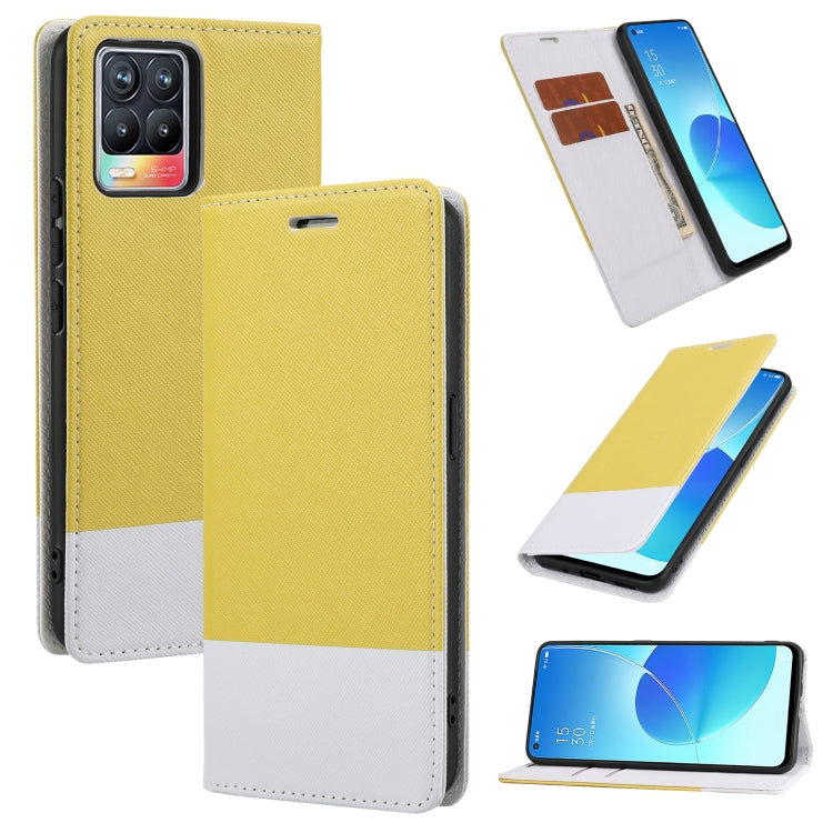 For OPPO Realme 8 Cross Texture Magnetic Horizontal Flip Leather Case with Card Slots & Holder & Wallet