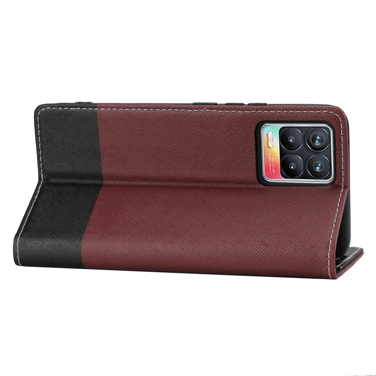 For OPPO Realme 8 Cross Texture Magnetic Horizontal Flip Leather Case with Card Slots & Holder & Wallet