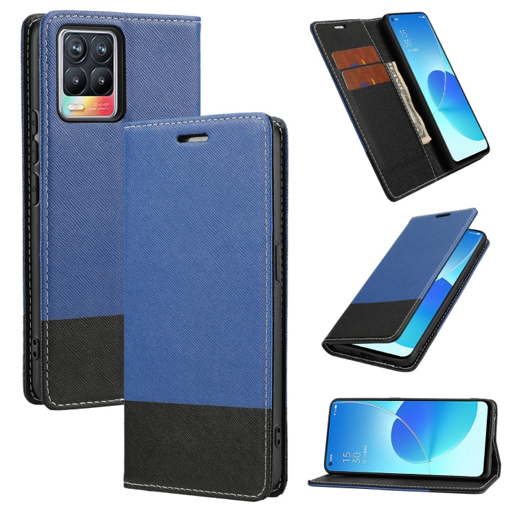 For OPPO Realme 8 Cross Texture Magnetic Horizontal Flip Leather Case with Card Slots & Holder & Wallet