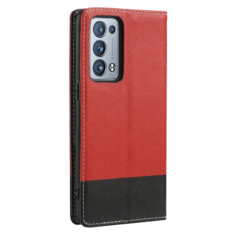 For OPPO Reno6 Pro+ 5G Cross Texture Magnetic Horizontal Flip Leather Case with Card Slots & Holder & Wallet