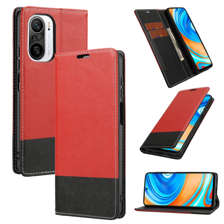 For Xiaomi Redmi K40 Cross Texture Magnetic Horizontal Flip Leather Case with Card Slots & Holder & Wallet