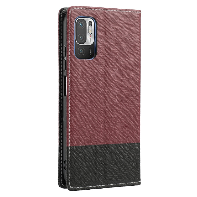 For Xiaomi Redmi Note 10 5G Cross Texture Magnetic Horizontal Flip Leather Case with Card Slots & Holder & Wallet