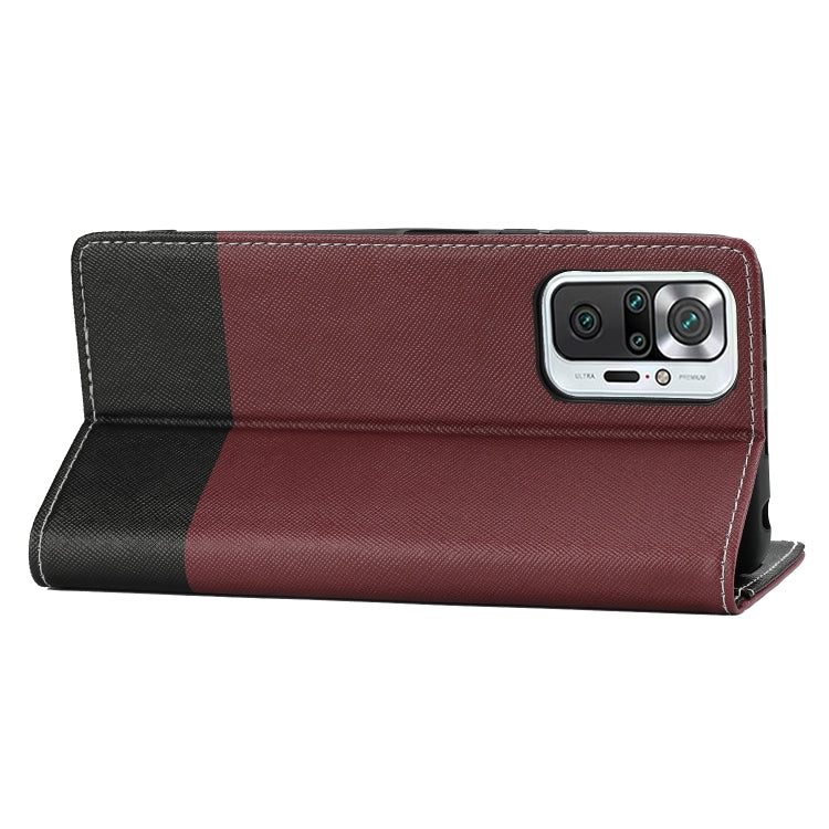 For Xiaomi Redmi Note 10 Pro Cross Texture Magnetic Horizontal Flip Leather Case with Card Slots & Holder & Wallet