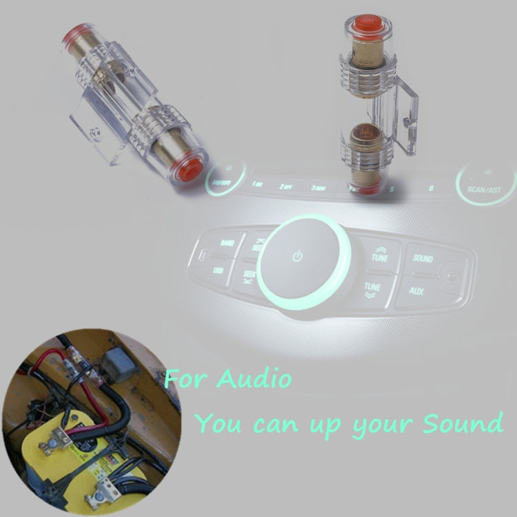 A0237 Car Audio Inline AGU 4 / 8 Gauge AGU Fuse Holder Gold Plated with 5 PCS 60A Fuse