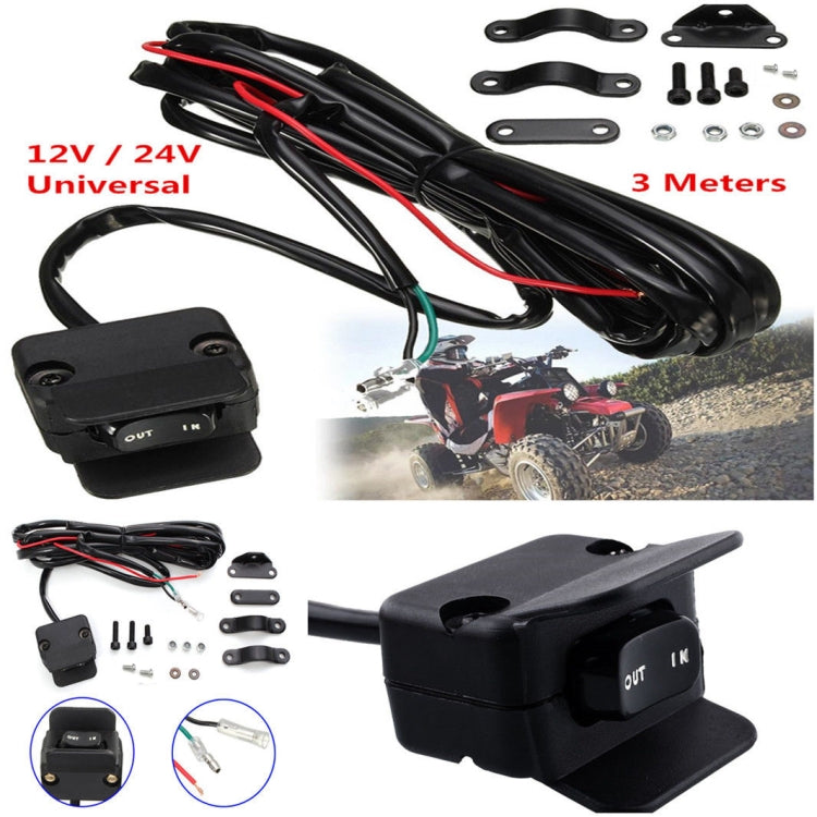 A0398 ATV Thumb Switch Control Cable Motorcycle Switch Handlebar Control Line, Cable Length: 3m
