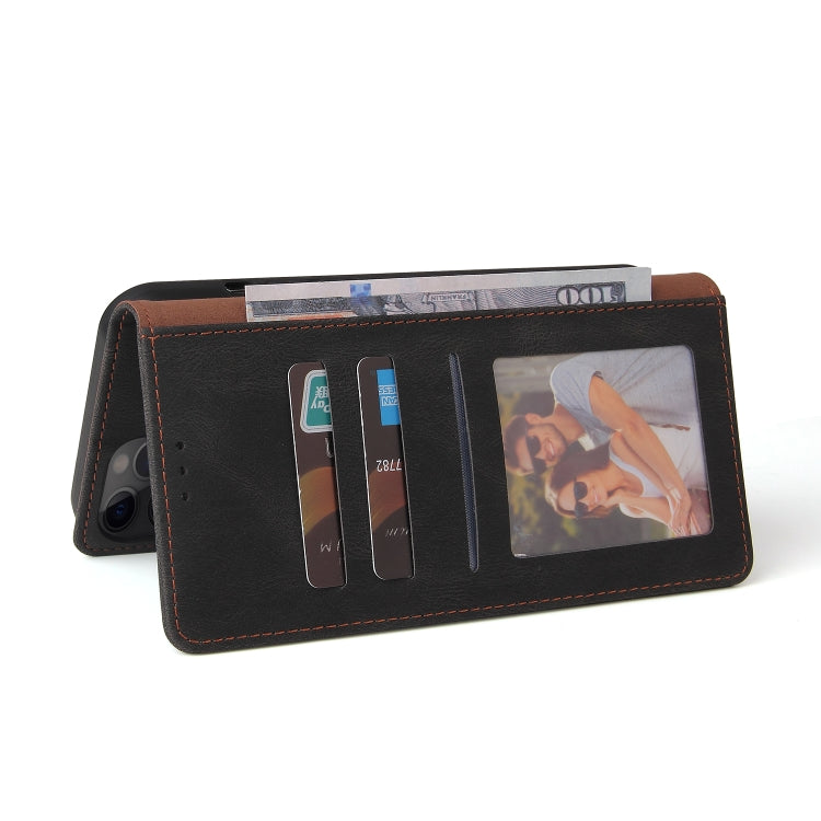 For iPhone 12 Pro Max Simple Suction Closure Horizontal Flip Leather Case with Holder & Card Slot & Wallet