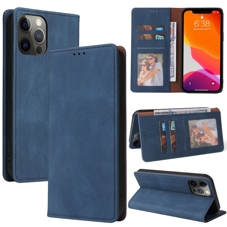 For iPhone 12 Pro Max Simple Suction Closure Horizontal Flip Leather Case with Holder & Card Slot & Wallet