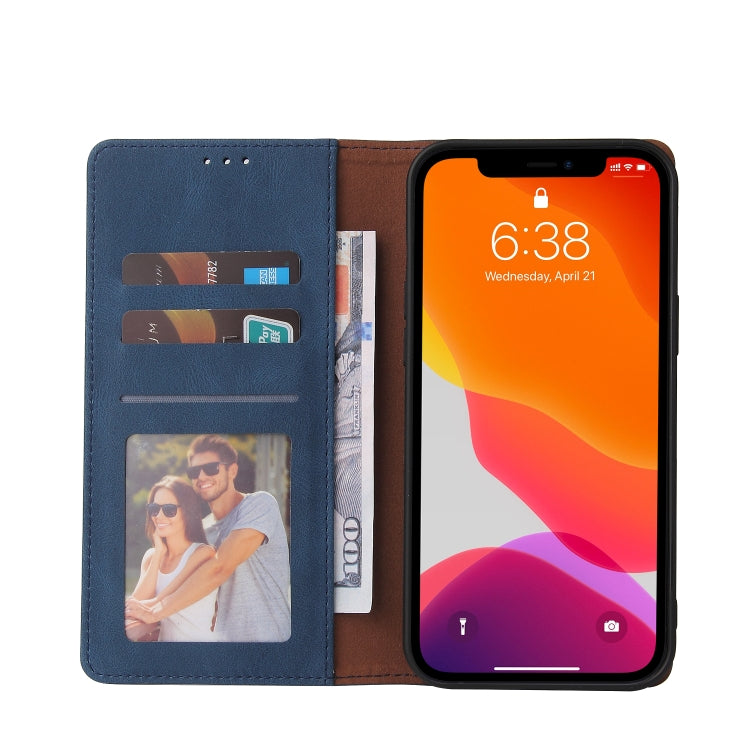 For iPhone 12 Pro Max Simple Suction Closure Horizontal Flip Leather Case with Holder & Card Slot & Wallet