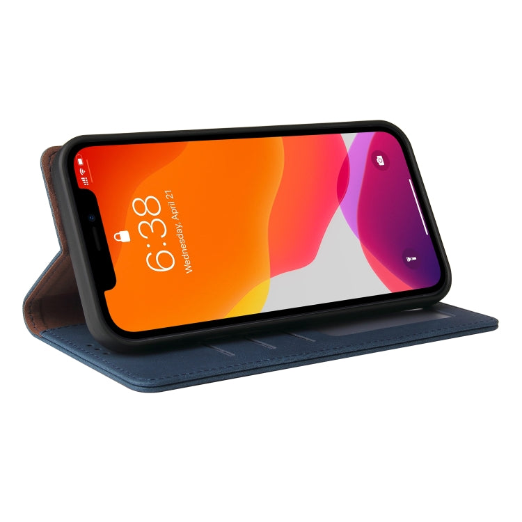 For iPhone 12 Pro Max Simple Suction Closure Horizontal Flip Leather Case with Holder & Card Slot & Wallet