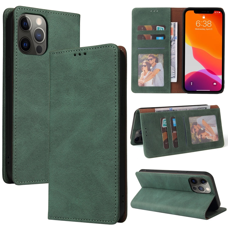 For iPhone 12 Pro Max Simple Suction Closure Horizontal Flip Leather Case with Holder & Card Slot & Wallet