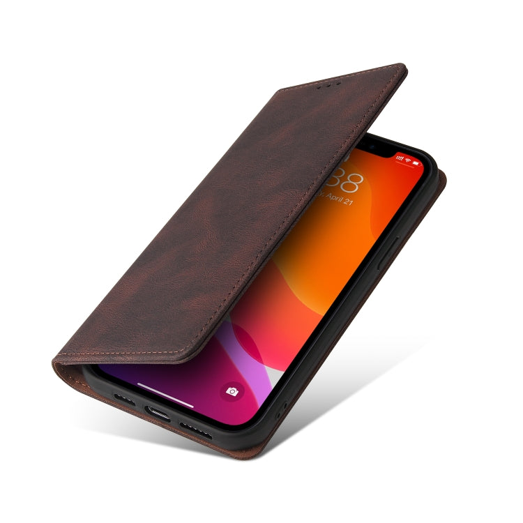 For iPhone 12 Pro Max Simple Suction Closure Horizontal Flip Leather Case with Holder & Card Slot & Wallet