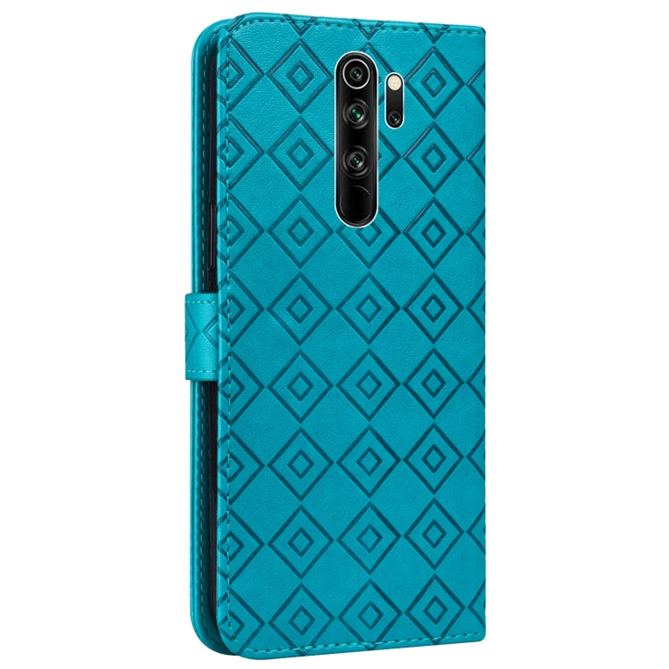 For Xiaomi Redmi Note 8 Pro Embossed Big Small Concentric Squares Pattern Horizontal Flip Leather Case with Card Slot & Holder & Wallet