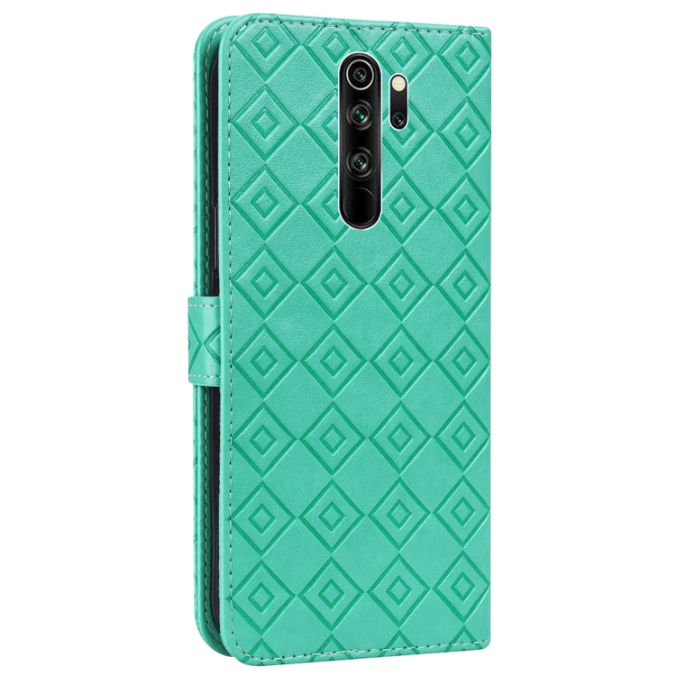 For Xiaomi Redmi Note 8 Pro Embossed Big Small Concentric Squares Pattern Horizontal Flip Leather Case with Card Slot & Holder & Wallet