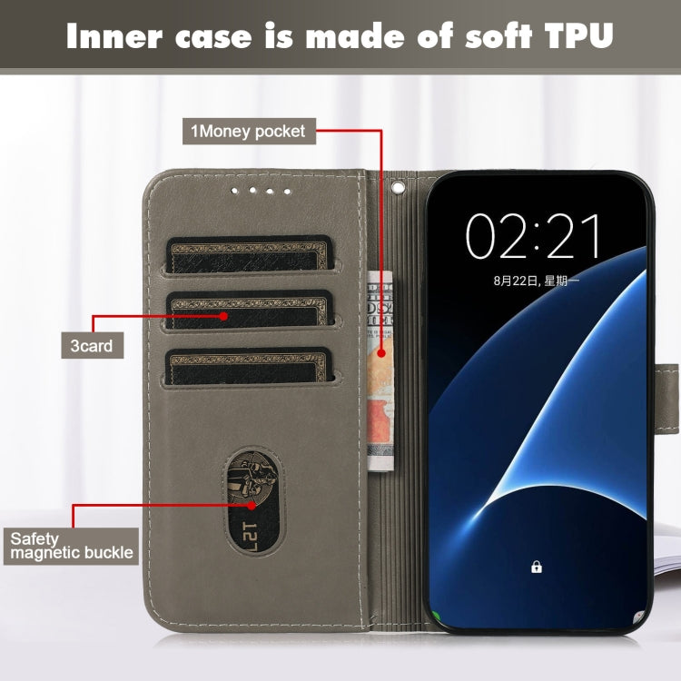 For Xiaomi Redmi Note 8T Embossed Big Small Concentric Squares Pattern Horizontal Flip Leather Case with Card Slot & Holder & Wallet