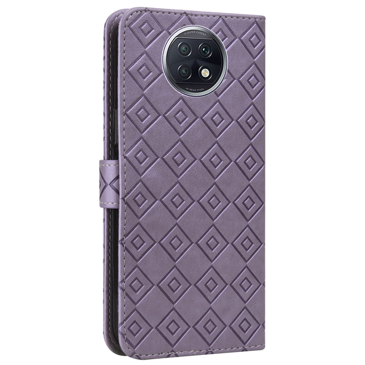 For Xiaomi Redmi Note 9 5G / Note 9T Embossed Big Small Concentric Squares Pattern Horizontal Flip Leather Case with Card Slot & Holder & Wallet