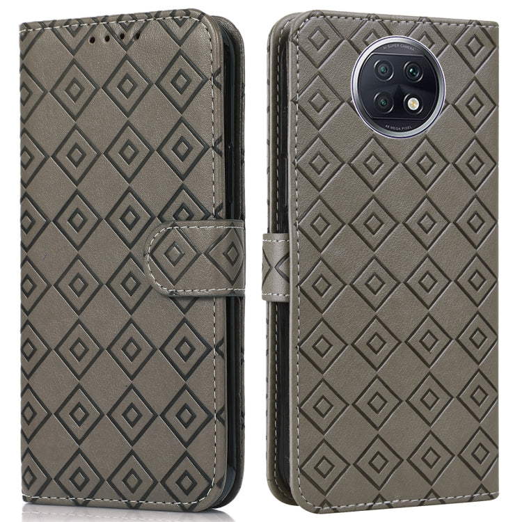For Xiaomi Redmi Note 9 5G / Note 9T Embossed Big Small Concentric Squares Pattern Horizontal Flip Leather Case with Card Slot & Holder & Wallet