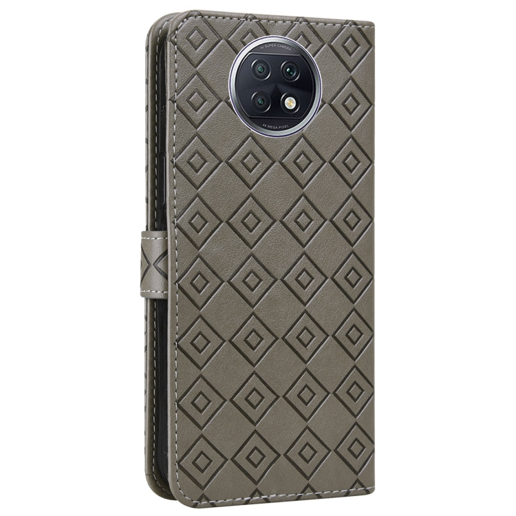 For Xiaomi Redmi Note 9 5G / Note 9T Embossed Big Small Concentric Squares Pattern Horizontal Flip Leather Case with Card Slot & Holder & Wallet