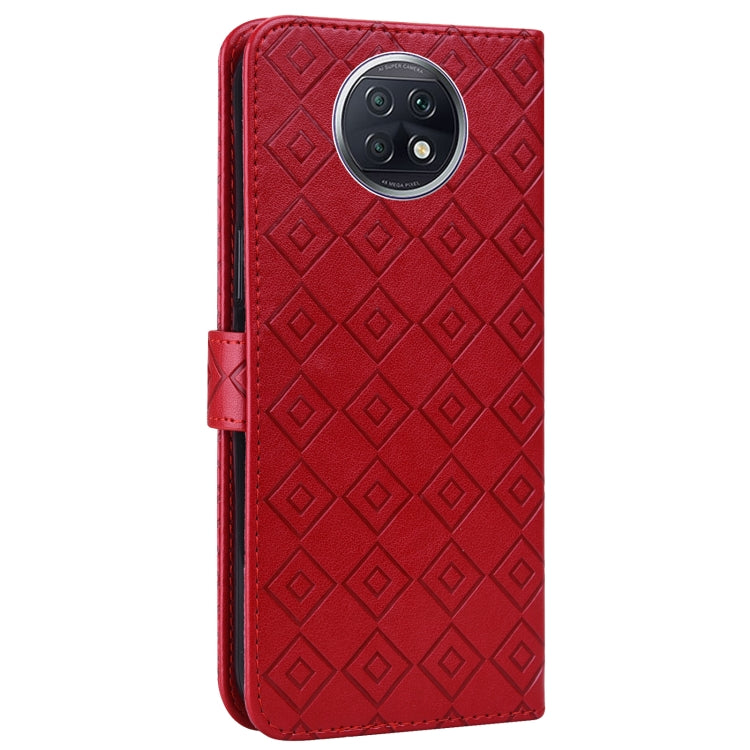 For Xiaomi Redmi Note 9 5G / Note 9T Embossed Big Small Concentric Squares Pattern Horizontal Flip Leather Case with Card Slot & Holder & Wallet