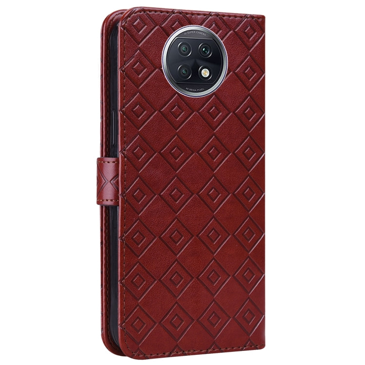 For Xiaomi Redmi Note 9 5G / Note 9T Embossed Big Small Concentric Squares Pattern Horizontal Flip Leather Case with Card Slot & Holder & Wallet