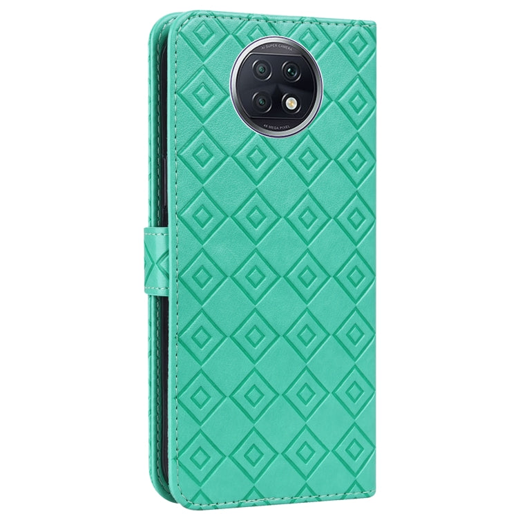 For Xiaomi Redmi Note 9 5G / Note 9T Embossed Big Small Concentric Squares Pattern Horizontal Flip Leather Case with Card Slot & Holder & Wallet