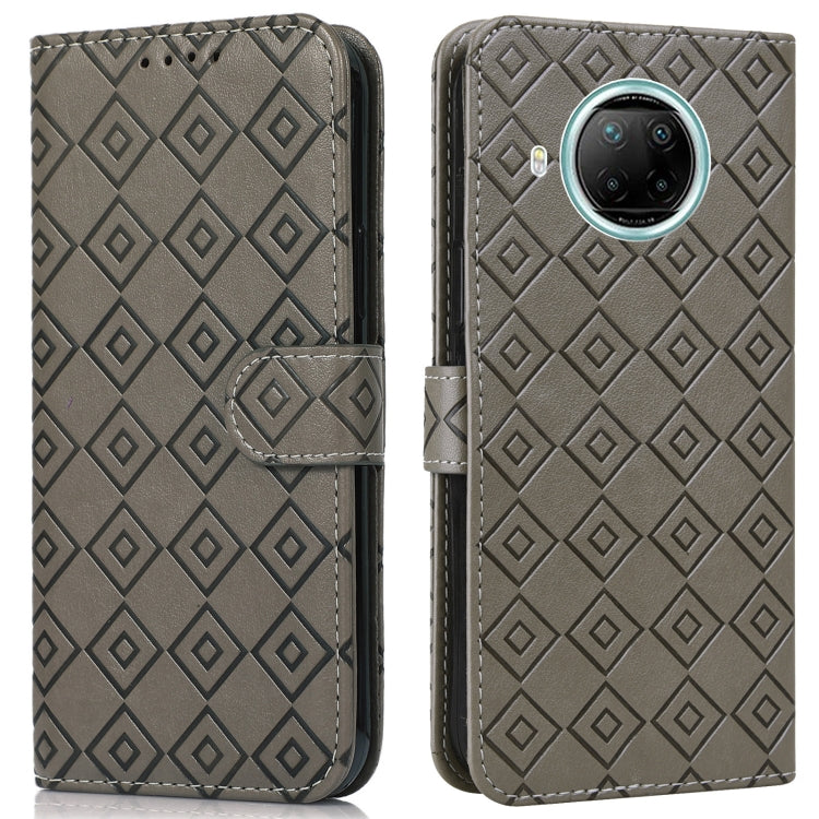 For Xiaomi Redmi Note 9 Pro 5G / Mi 10i Embossed Big Small Concentric Squares Pattern Horizontal Flip Leather Case with Card Slot & Holder & Wallet