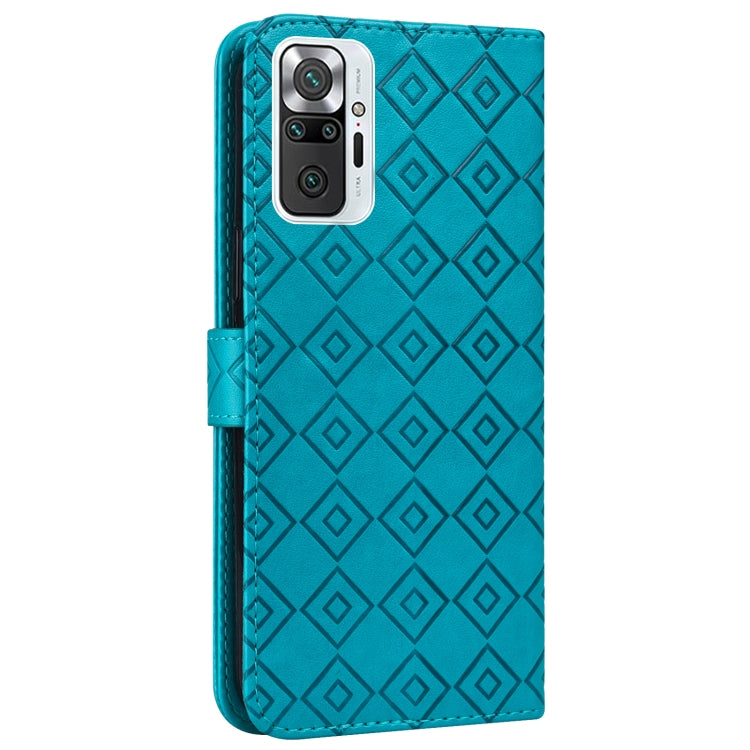 For Xiaomi Redmi Note 10 Pro/10 Pro Max Embossed Big Small Concentric Squares Pattern Horizontal Flip Leather Case with Card Slot & Holder & Wallet