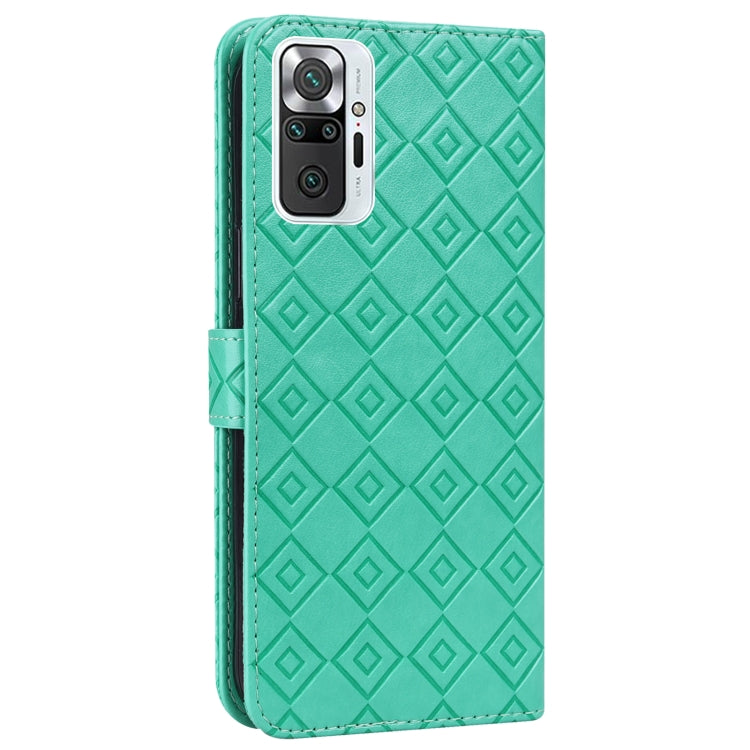 For Xiaomi Redmi Note 10 Pro/10 Pro Max Embossed Big Small Concentric Squares Pattern Horizontal Flip Leather Case with Card Slot & Holder & Wallet