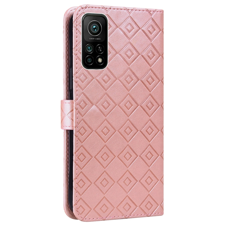 For Xiaomi Mi 10T / 10T Pro/Redmi K30S Embossed Big Small Concentric Squares Pattern Horizontal Flip Leather Case with Card Slot & Holder & Wallet