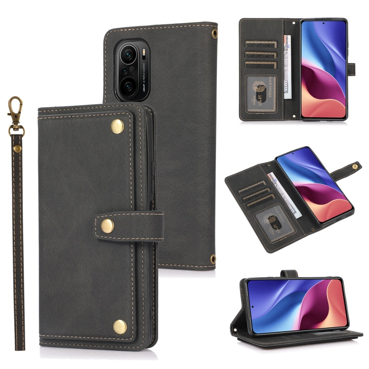 For Xiaomi Redmi K40 PU + TPU Horizontal Flip Leather Case with Holder & Card Slot & Wallet & Lanyard