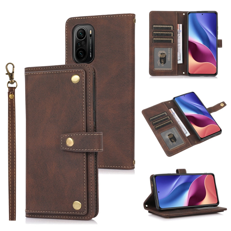 For Xiaomi Redmi K40 PU + TPU Horizontal Flip Leather Case with Holder & Card Slot & Wallet & Lanyard