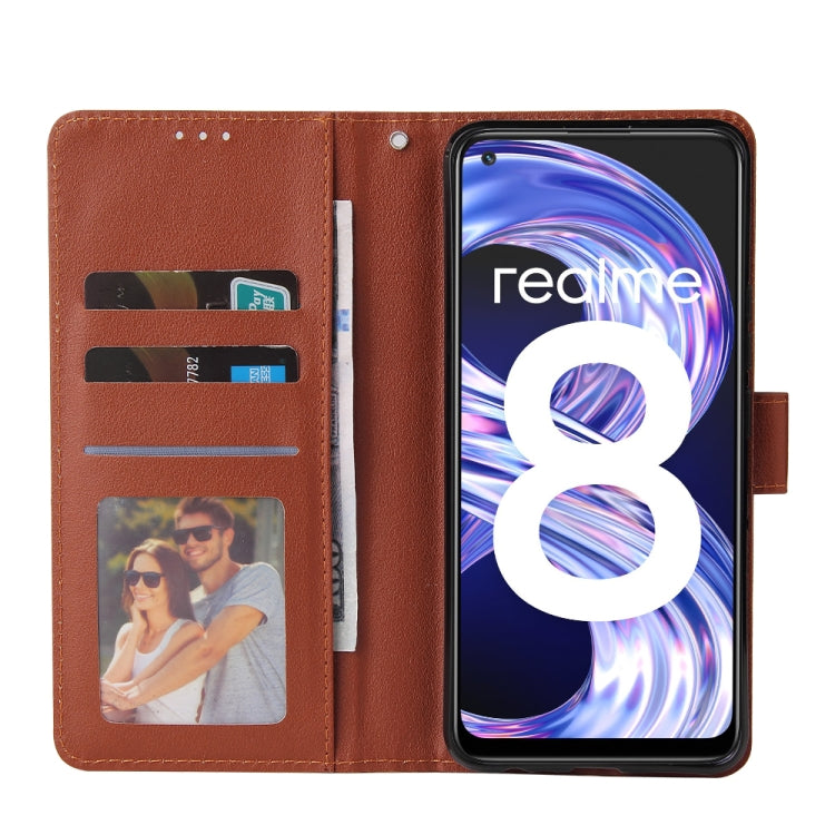 For OPPO Realme 8 / 8 Pro 4G Multifunctional Horizontal Flip Leather Case, with Three Card Slot & Holder & Photo Frame & Lanyard