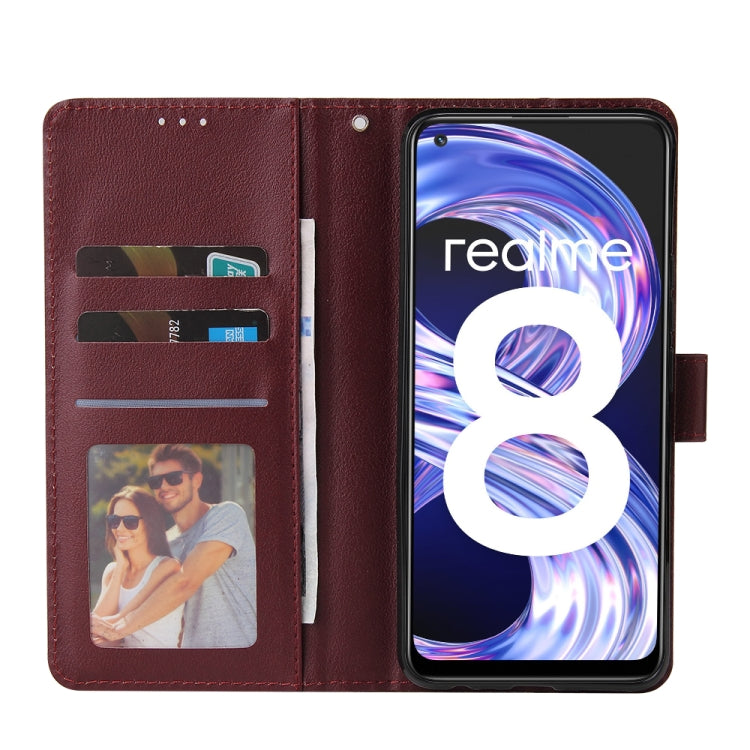 For OPPO Realme 8 / 8 Pro 4G Multifunctional Horizontal Flip Leather Case, with Three Card Slot & Holder & Photo Frame & Lanyard
