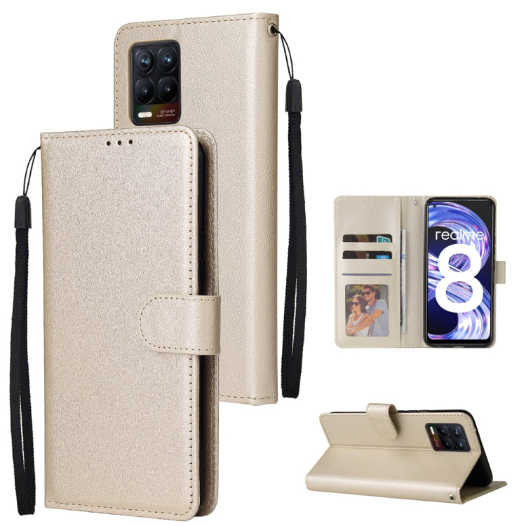 For OPPO Realme 8 / 8 Pro 4G Multifunctional Horizontal Flip Leather Case, with Three Card Slot & Holder & Photo Frame & Lanyard