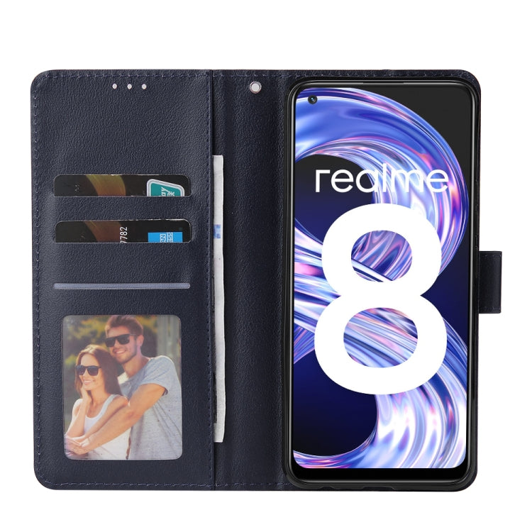 For OPPO Realme 8 / 8 Pro 4G Multifunctional Horizontal Flip Leather Case, with Three Card Slot & Holder & Photo Frame & Lanyard