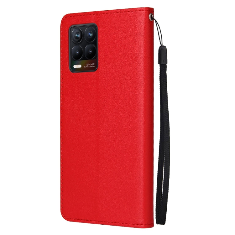 For OPPO Realme 8 / 8 Pro 4G Multifunctional Horizontal Flip Leather Case, with Three Card Slot & Holder & Photo Frame & Lanyard