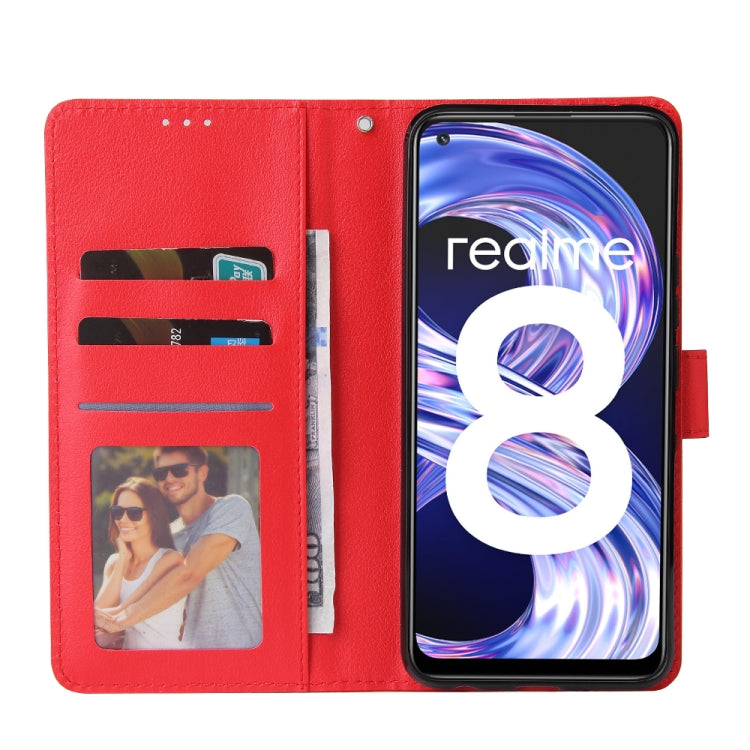 For OPPO Realme 8 / 8 Pro 4G Multifunctional Horizontal Flip Leather Case, with Three Card Slot & Holder & Photo Frame & Lanyard