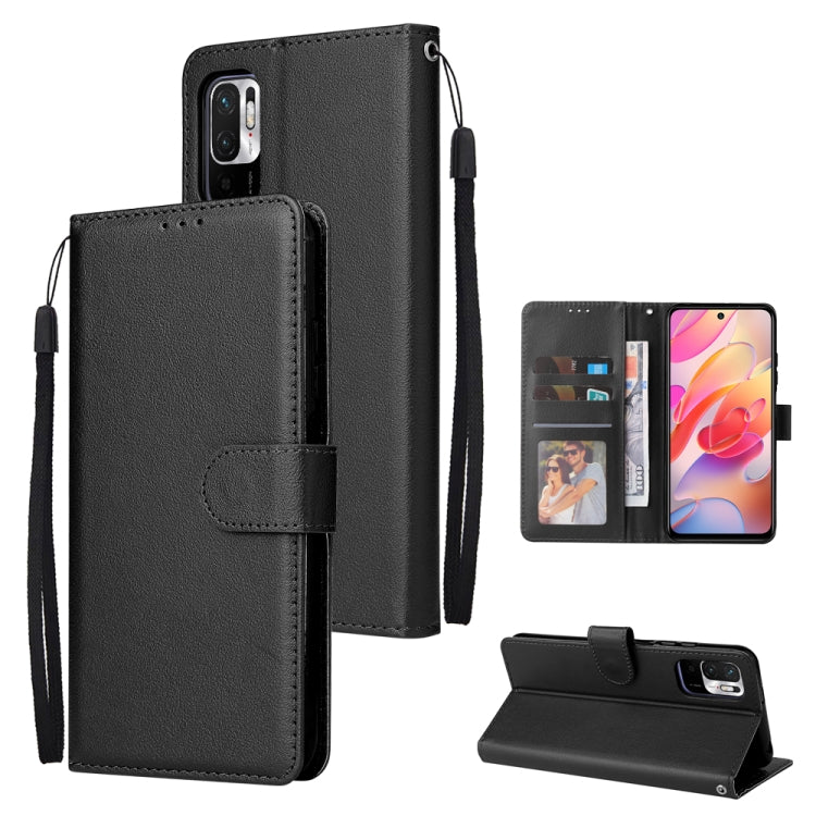 For Xiaomi Redmi Note 10 5G Multifunctional Horizontal Flip Leather Case, with Three Card Slot & Holder & Photo Frame & Lanyard