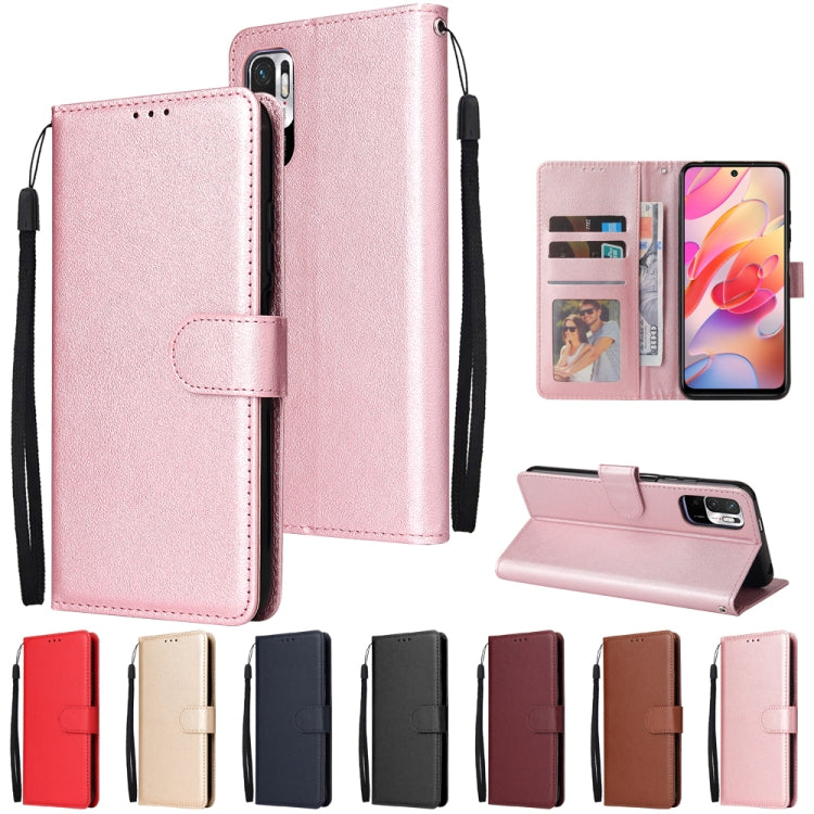 For Xiaomi Redmi Note 10 5G Multifunctional Horizontal Flip Leather Case, with Three Card Slot & Holder & Photo Frame & Lanyard