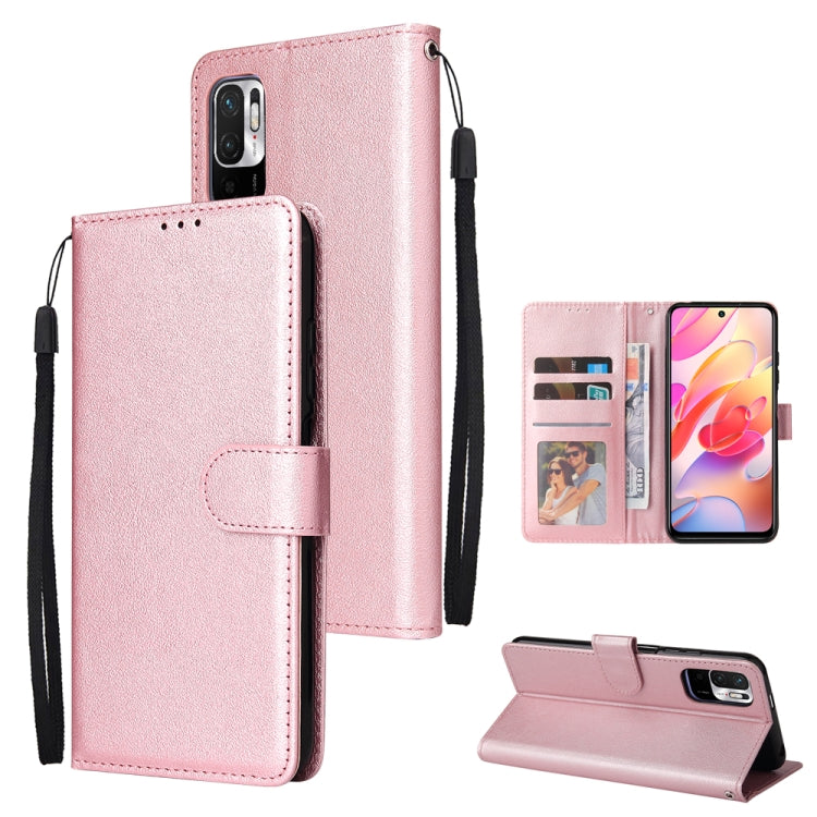 For Xiaomi Redmi Note 10 5G Multifunctional Horizontal Flip Leather Case, with Three Card Slot & Holder & Photo Frame & Lanyard