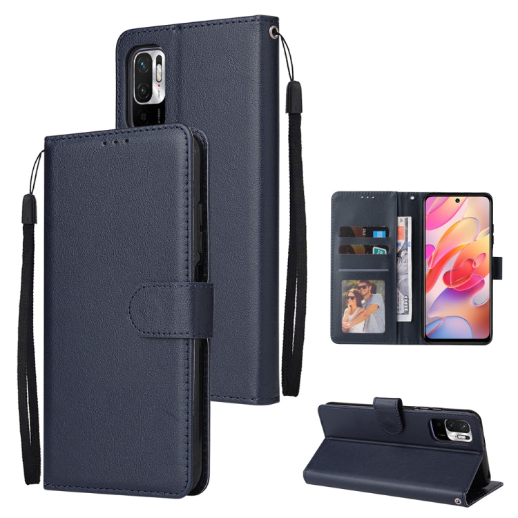 For Xiaomi Redmi Note 10 5G Multifunctional Horizontal Flip Leather Case, with Three Card Slot & Holder & Photo Frame & Lanyard